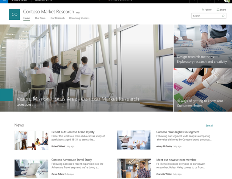 Nueva plantilla de sitios para SharePoint en Office 365